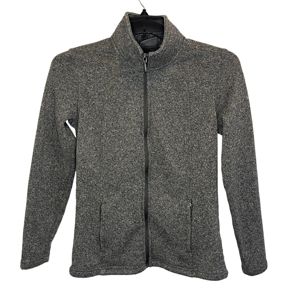 Merrell Womens Full Zip Sweatshirt | Heavy Weight Warm | Marled Gray Size Small